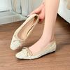 Модные женские осенние туфли-балетки с квадратным носком и французским бантом, парусиновые туфли на платформе, роскошные дышащие слипоны, туфли для платья для женщин