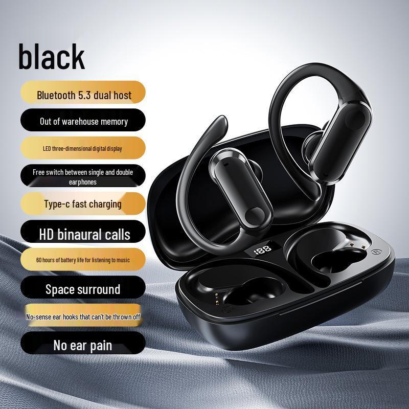 Беспроводная Bluetooth-гарнитура для спорта с двумя наушниками A520 TWS Ear-Hook — длительное время работы от аккумулятора, конструкция без вкладышей