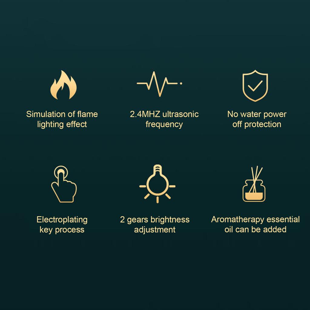 Аромадиффузор, увлажнитель пламени, освежитель воздуха, диффузор эфирного масла, ночник для дома