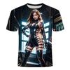 3D Printed Summer Short Sleeved T-shirt Popular Anime Mecha Female Warrior Series Men's and Women's Summer Short Sleeved Shirts