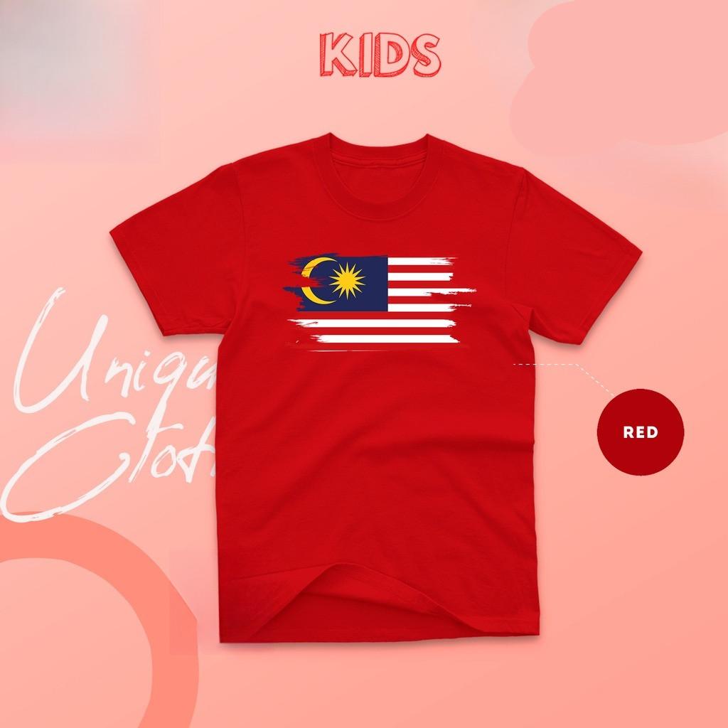 2025 Merdeka 2025 Kids T-Shirt with Malaysia Flag Print for Celebration2025 Merdeka