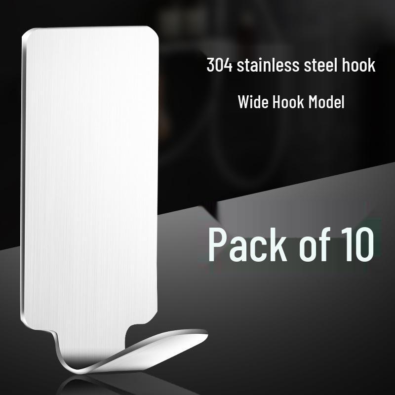 Stainless Steel Adhesive Wall Hook for Clothes, Coats, and Hats - No-Punch Installation, Ideal for Kitchen and Bathroom.