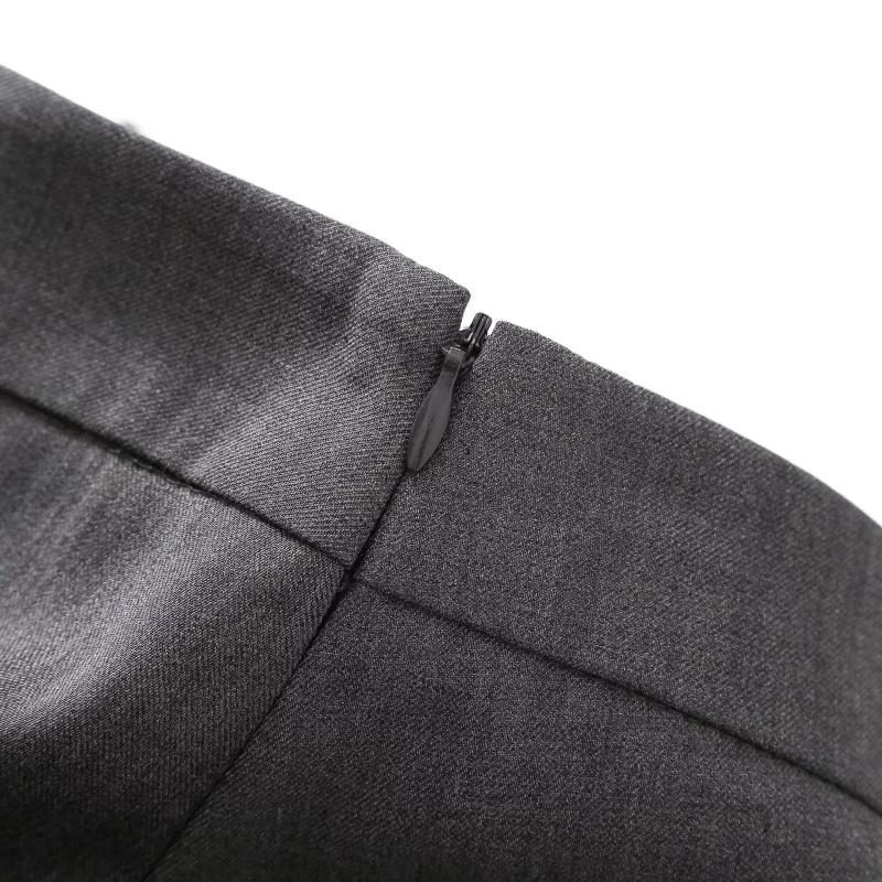 Винтажный серый костюм, юбка трапециевидной формы, женская весенне-осенняя плиссированная юбка средней длины с высокой талией в студенческом стиле