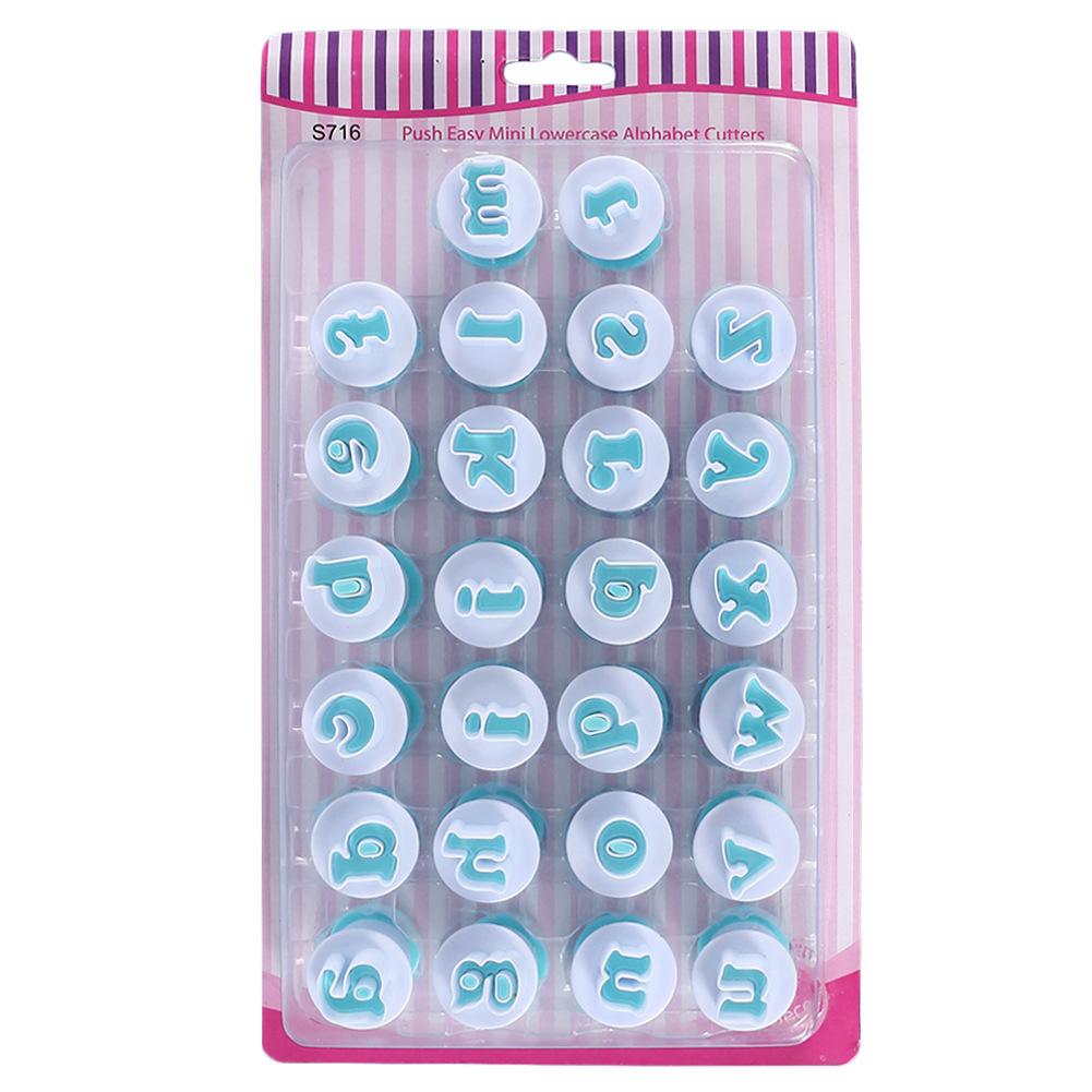 26 букв и цифр верхнего и нижнего регистра, пружинный пресс для печенья, пресс для печати на торте, пресс для помадки, инструмент для высечки, инструмент для выпечки
