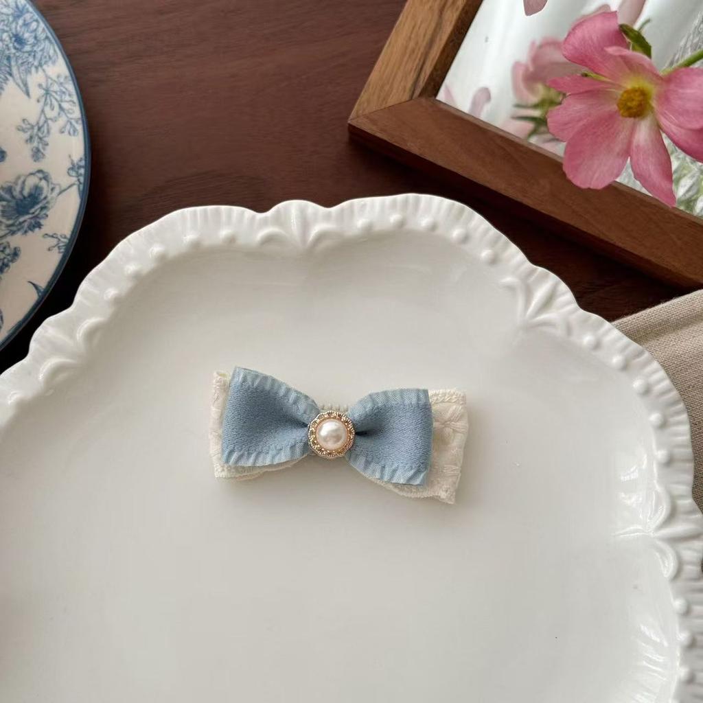 Pet Hair Accessories for Dogs & Cats -  2-Piece Minimum - Original Design Bowknot & Pearl Hair Clips for Styling-BOGO Offer