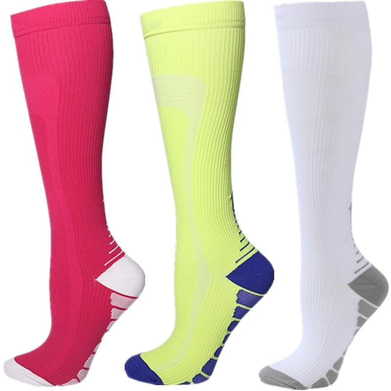 Новые компрессионные гольфы до колена 20-30 мм рт. ст. Подходят для медицинского отека, диабета, варикозного расширения вен, бега, марафона, компрессионные спортивные носки