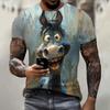 Funny 3D Donkey Print T Shirt For Men Street Trend Hip Hop Clothing Casual O-neck Short Sleeve T-Shirt Fashion Loose Summer Tops