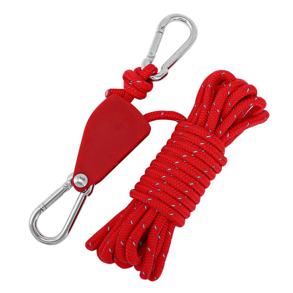 Camping Tent Rope Thicked Reflective Tent Rope Pulley Cordwith Metal Tensioner for Camping Hiking Ca