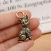 Pure Copper Cat Keychain Diy Hanging Accessories Jewelry Cute Keyring Pendant
