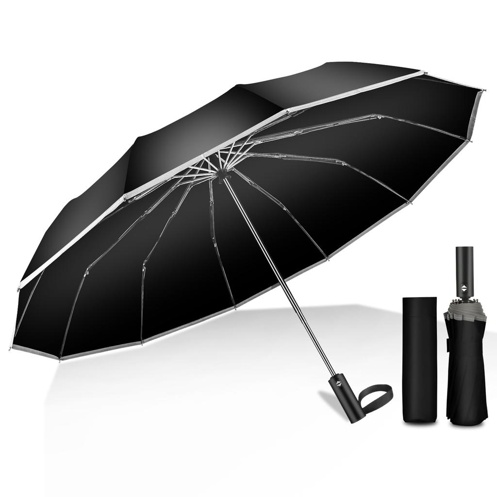Folding Folding Folding Durable 12 Large Automatic For Both Sunny and Rainy Water Storage Pouch Included Umbrella, Umbrella, Umbrella, Men's - Ribs,