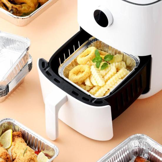 10/30Pcs Disposable Aluminum Foil Pans Waterproof & Oil-Proof Square Baking Foil Box High-Temperature Resistance Baking Pan Liner Kitchen Drip