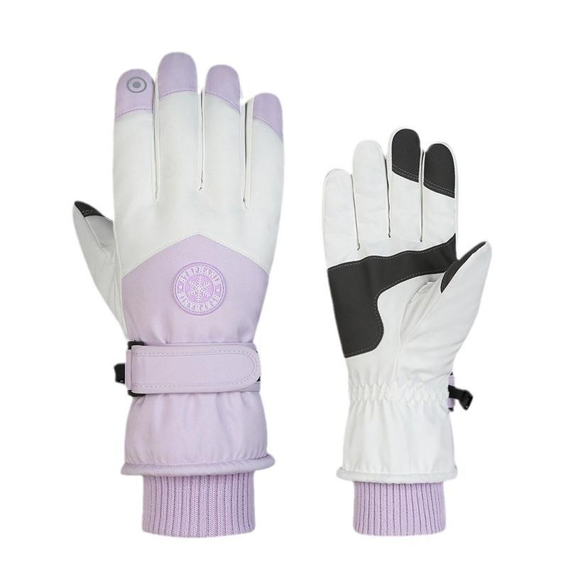 Winter Touchscreen Ski Gloves Women Waterproof Windproof Warm Fleece Lined Outdoor Cycling Hiking Mittens