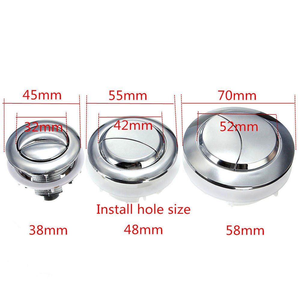 Пластиковая двойная кнопка бака для туалетной воды смыва с 2 стержнями для отверстия 38 48 58 мм
