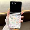 Прозрачный магнитный чехол для телефона с цветочным принтом для Samsung Galaxy Z Flip7 FE Flip6 Flip5 Flip7 6 5 Складная прозрачная жесткая ПК крышка