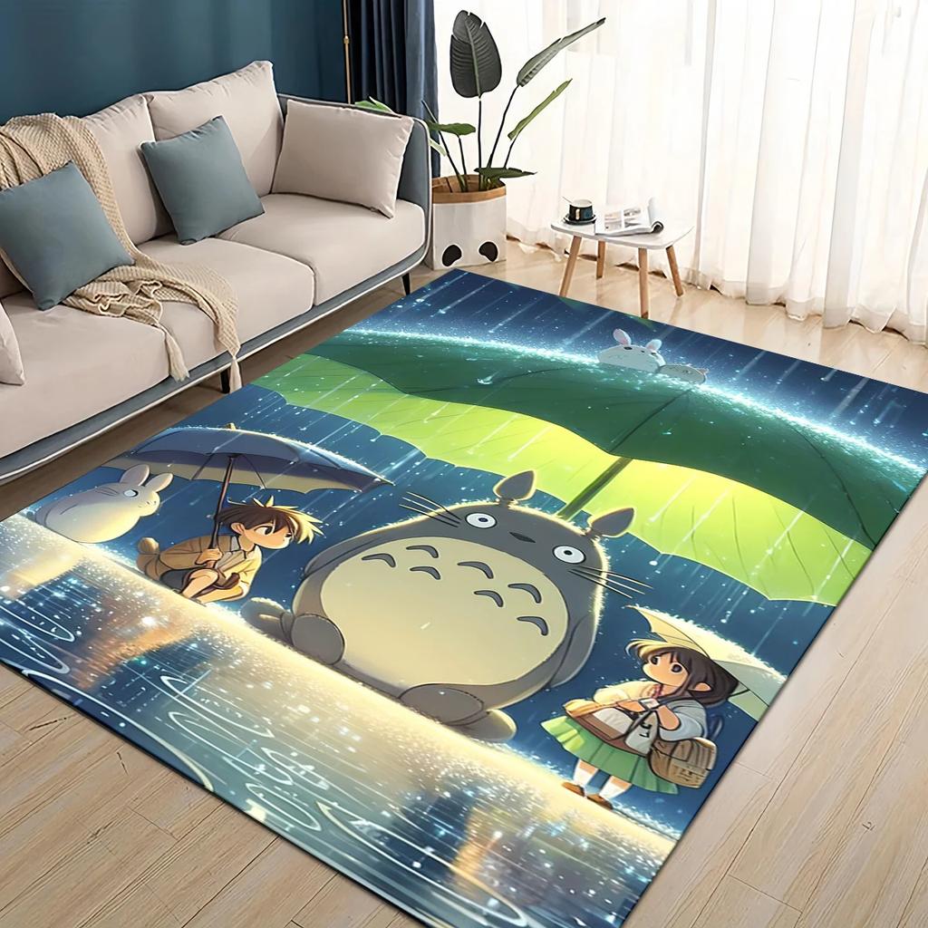 3D ковер с рисунком мультфильма Т-Тоторо, ковер для гостиной, детской спальни, декора у дивана, прихожей, нескользящий коврик для игр детей