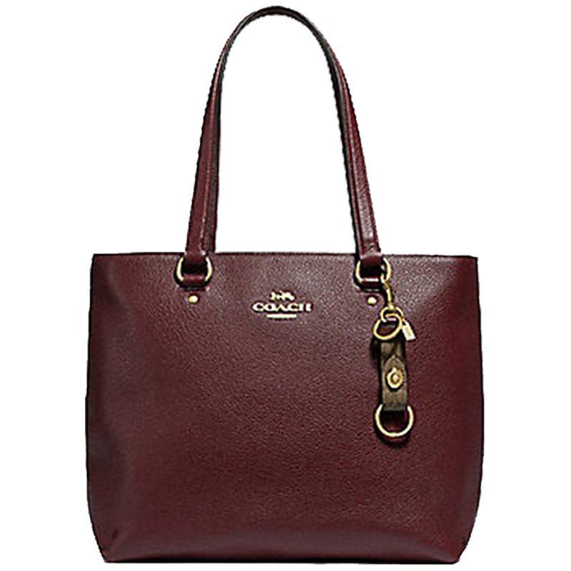 COACH Leather Keychain Bag Accessory Bag Accessory Unisex Khaki 49314-GDKHA