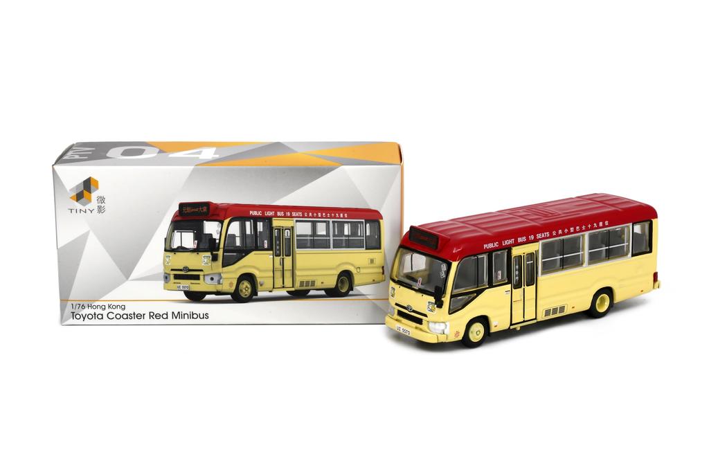 Tiny City Toyota Coaster Минивэн Красный Литой Миниатюрный Автомобиль 1/76 №183 (19 мест)