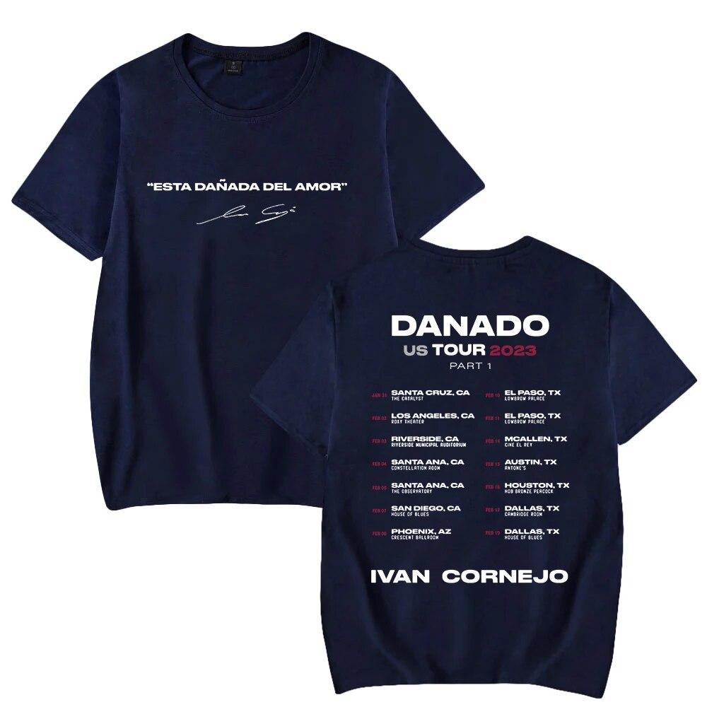Футболка Ivan Cornejo Danado US Tour 2023 Merch, футболка с круглым вырезом и короткими рукавами, женская футболка унисекс, одежда в стиле хип-хоп, унисекс