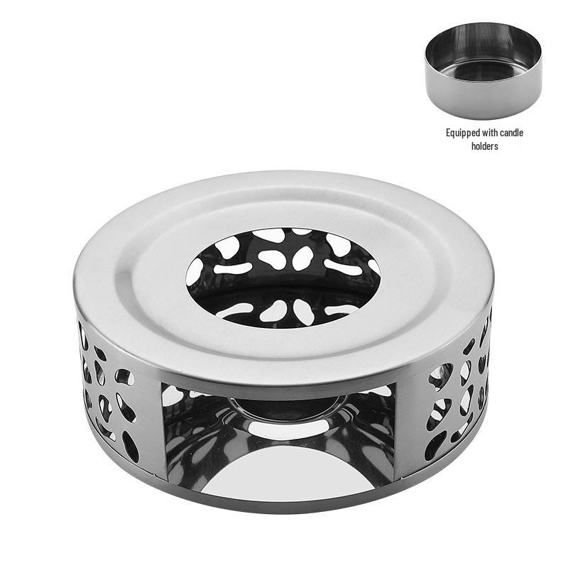 Portable Stainless Steel Tea Warmer - Outdoor Campfire Candle Heating Base