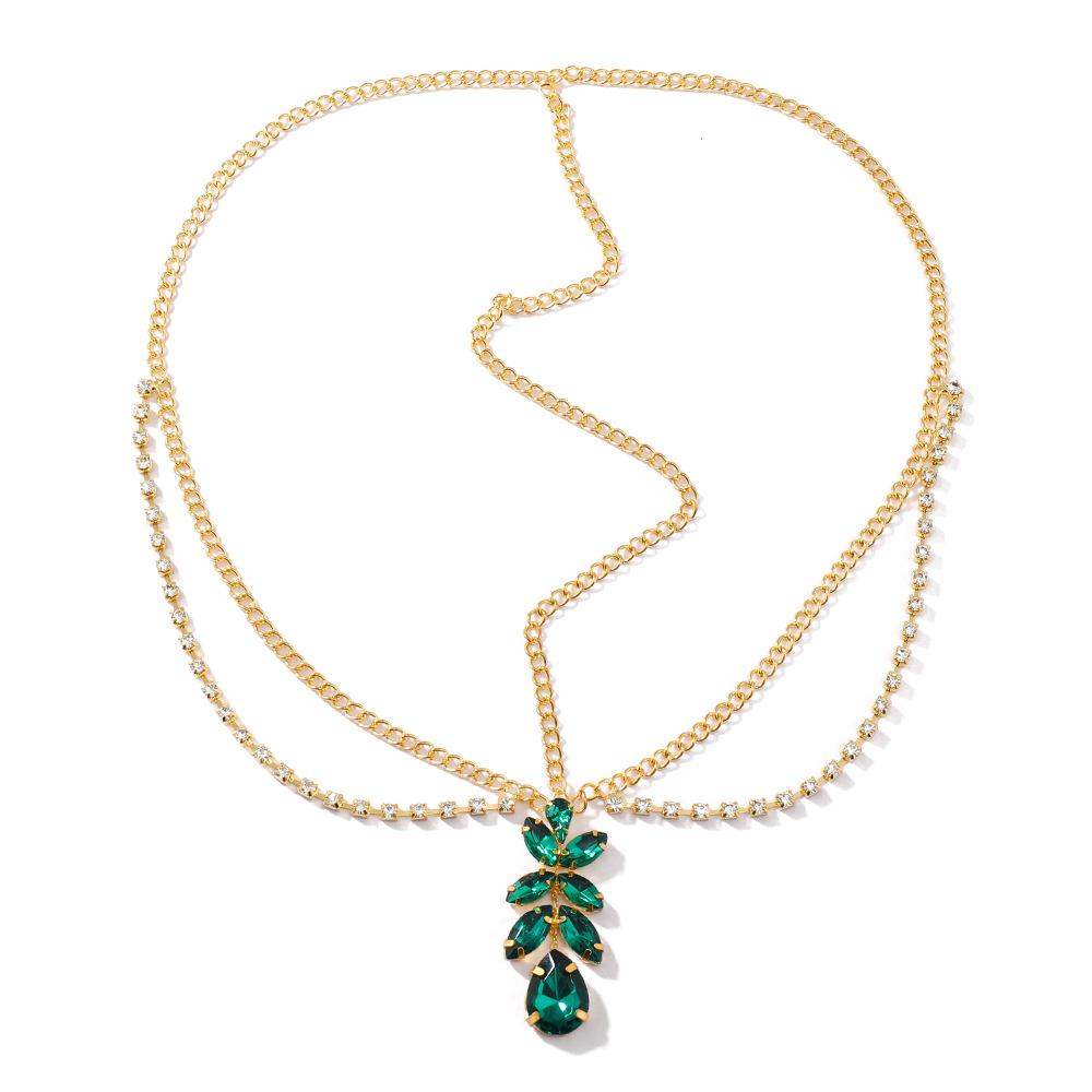 Головной убор с подвеской в виде брови из зеленого кристалла в стиле бохо, цепочка на лоб, повязка на голову в виде капли воды, свадебные этнические аксессуары для волос