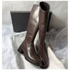Autumn Winter Vintage Thick Heel Women Knee High Boots Side Zippers Shoes Ladies Concise Long Tube Boots