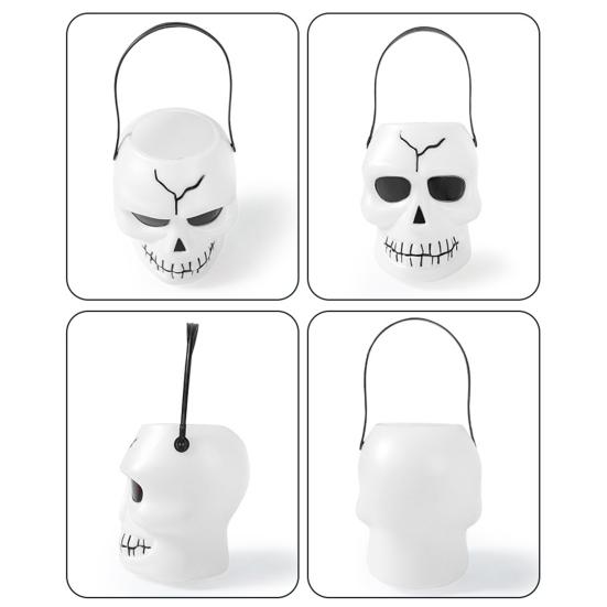 Halloween Candy Bucket Pumpkin Skull Bucket Trick or Treat Bucket with Handle for Kids Halloween Party Decoration