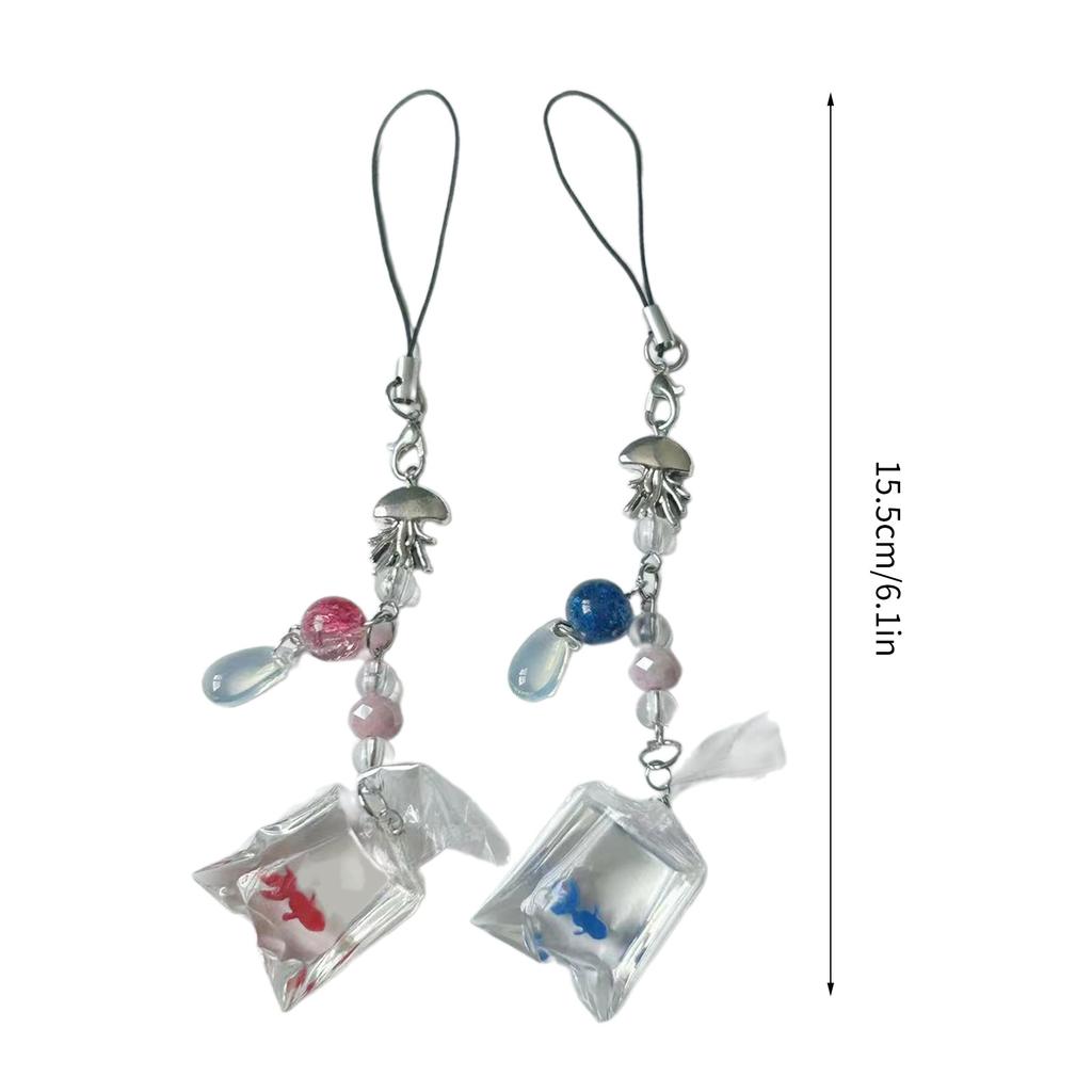 Fashionable Fish Water Bag Pendant Keychain Ornament Portable Key Chain Unique Bag Pendant Fun Charm for Fish Lovers