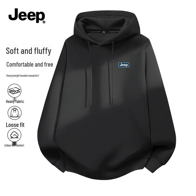 Jeep Мужская толстовка с капюшоном, тяжелая, 2025