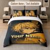 Custom Name Zenitsu Agatsuma 3Pcs Duvet Cover Set Personalized Text Bedding Pillowcases Bedroom