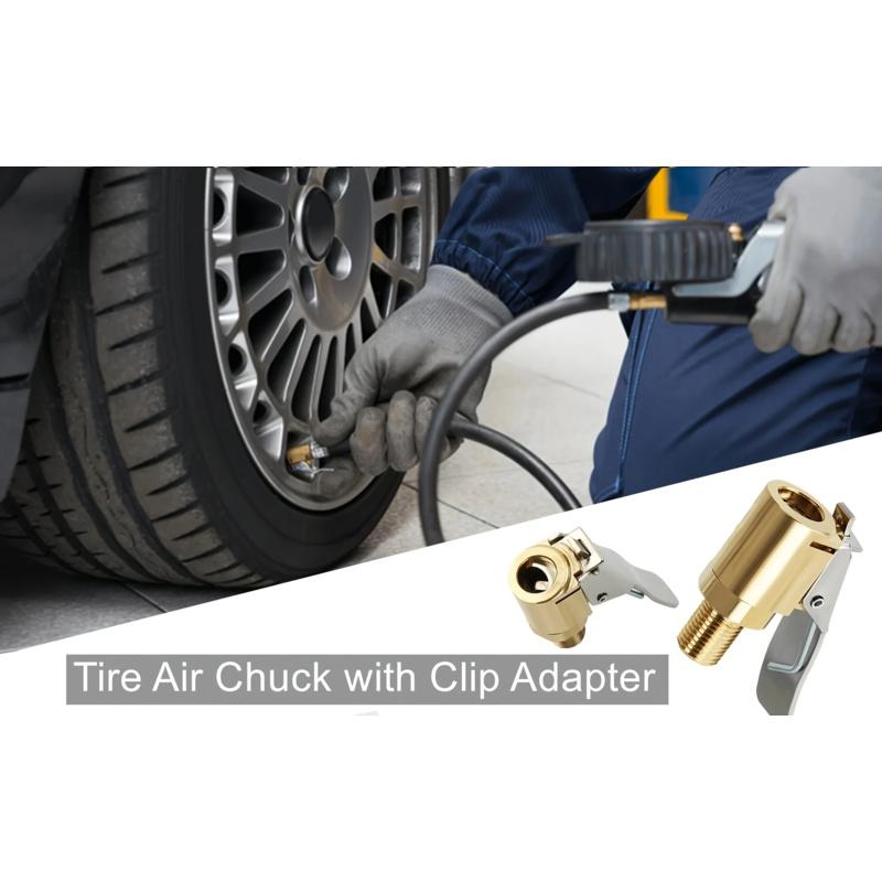 Латунный запирающий наконечник Адаптер-зажим для накачки шин - Автомобильный класс для эффективной накачки