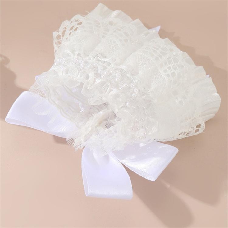 Пара кружевных манжет на запястье для исторических костюмированных вечеринок, декоративный кружевной браслет с бантом для косплея и моды