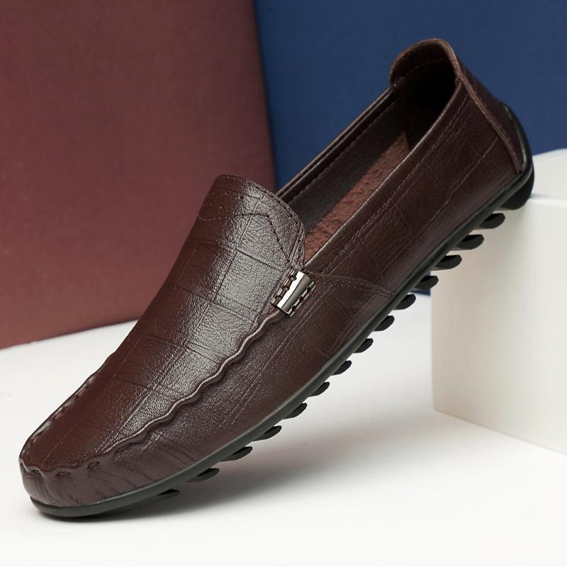 Модная роскошная мужская обувь, новые мужские туфли из натуральной кожи на плоской подошве, дышащая повседневная обувь, офисные мокасины, модная обувь в горошек, обувь для вождения