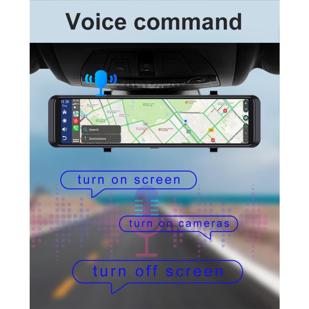 Зеркальная камера для автомобиля, сенсорный экран, видеорегистратор, зеркало заднего вида, видеорегистратор, передняя и задняя камера, зеркало DVR, черный ящик