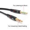 Professional Universal Earphone Microphone Splitter Audio Cable Headphone Earphone Adapter Cord