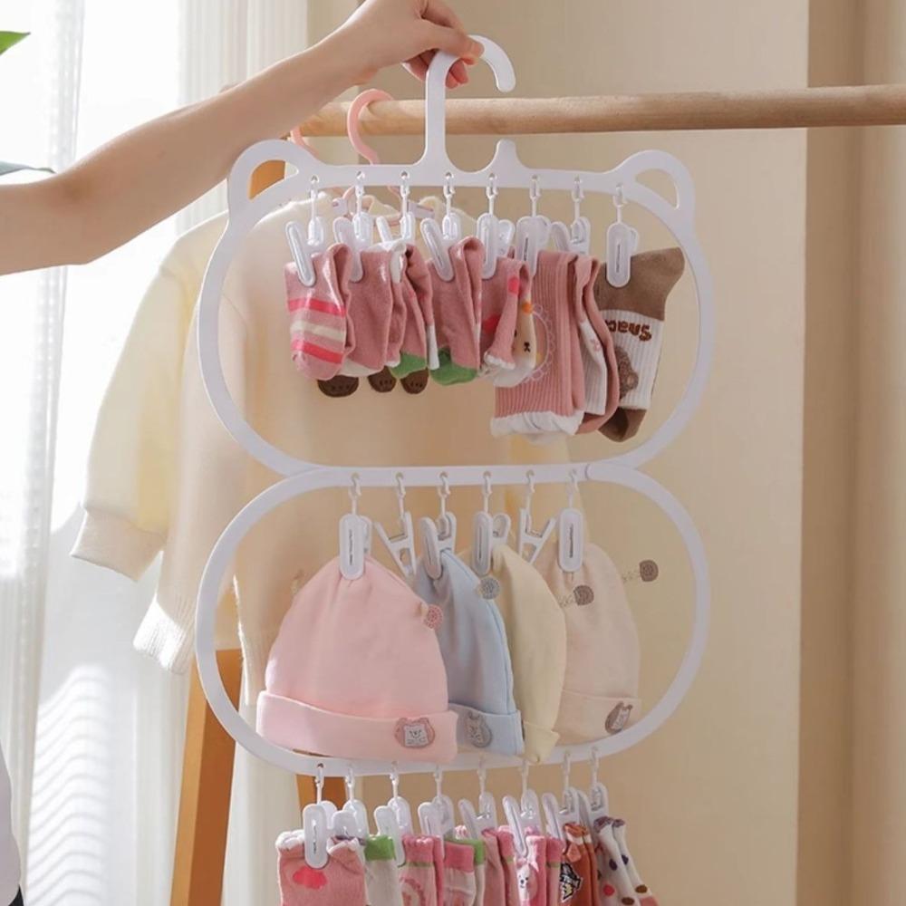Removable Multi-Clips Drying Hanger Plastic Hanging Drying Rack Socks Drying Hanger  Underwear