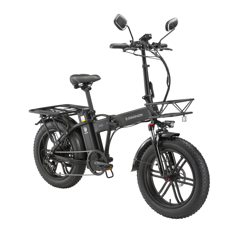 SINOHON A20 City Commuting Adult Electric Bicycle 500W Motor 48V18Ah Battery Multi Terrain E-Bike 20 Inch Road Tires With Tow Seat Electric Bicycle