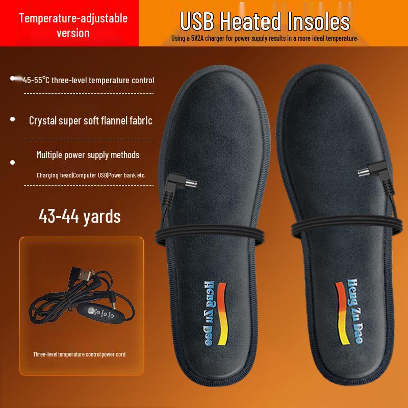 Стельки с USB-подогревом: Самонагревающиеся электрические стельки для мужчин и женщин – Постоянная температура для зимнего комфорта.