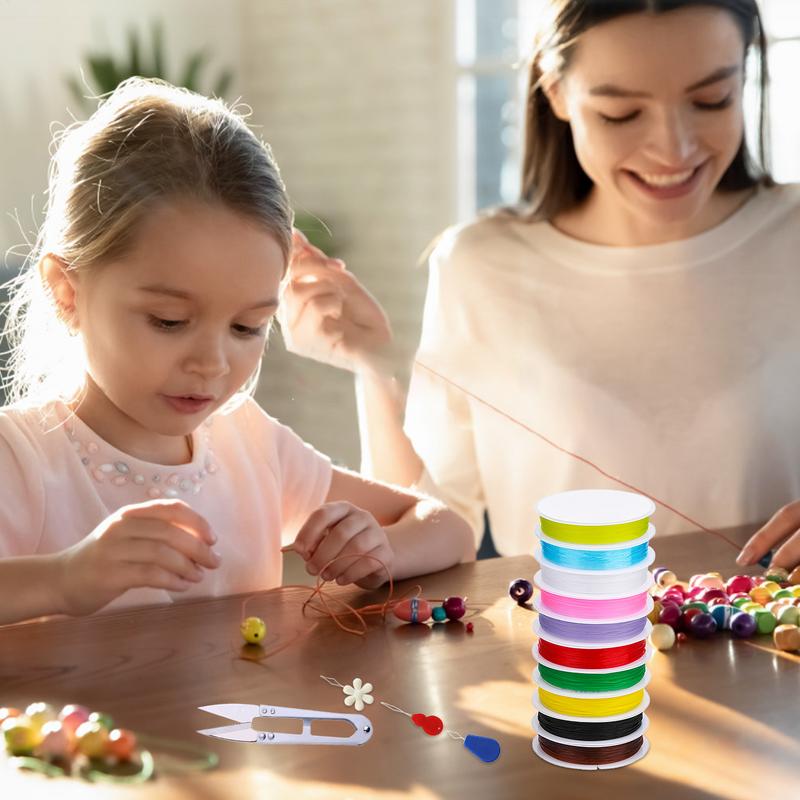 Эластичная нить для браслетов 1,0 мм Нить для браслетов из бусин Круглый шнур для браслетов дружбы Нить для изготовления браслетов 10 катушек Для ювелирных изделий