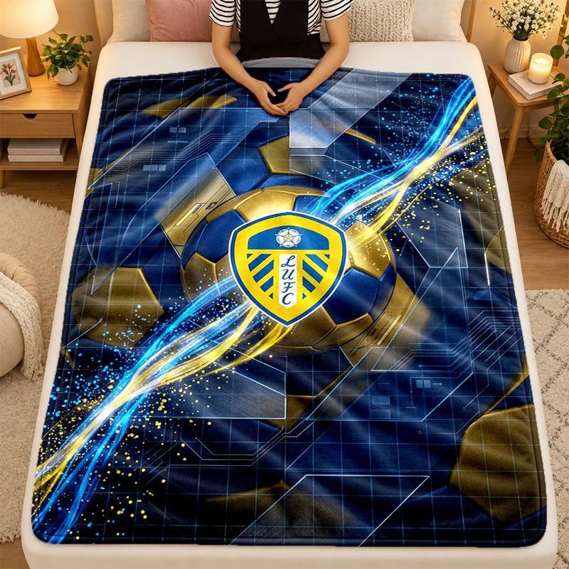 Фланелевое одеяло Leeds United Football Теплое Мягкое Плед для использования на диване кровати в гостиной