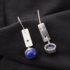 Лазурит Драгоценный камень 925 Проба Серебро Женские украшения Ручной работы Серьги 1,9" EE-168-25
