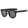 Round Retro Rice Nail Sunglasses, Thick Glasses Frame Behind Men'S Sunglasses