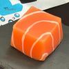 Salmon Stress Relief Toy Thick Cut Squeeze Toy, Realistic Food Sensory Portable Reliever Slow Rising Cube Fidget for Home Office School
