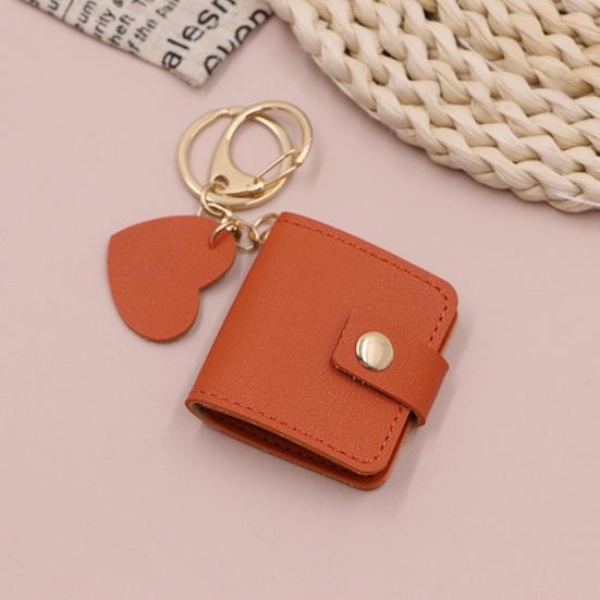 Family Photo Keychain Mini Album Faux Leather Personalized Picture Holder Retro Style Card Holder Key Ring