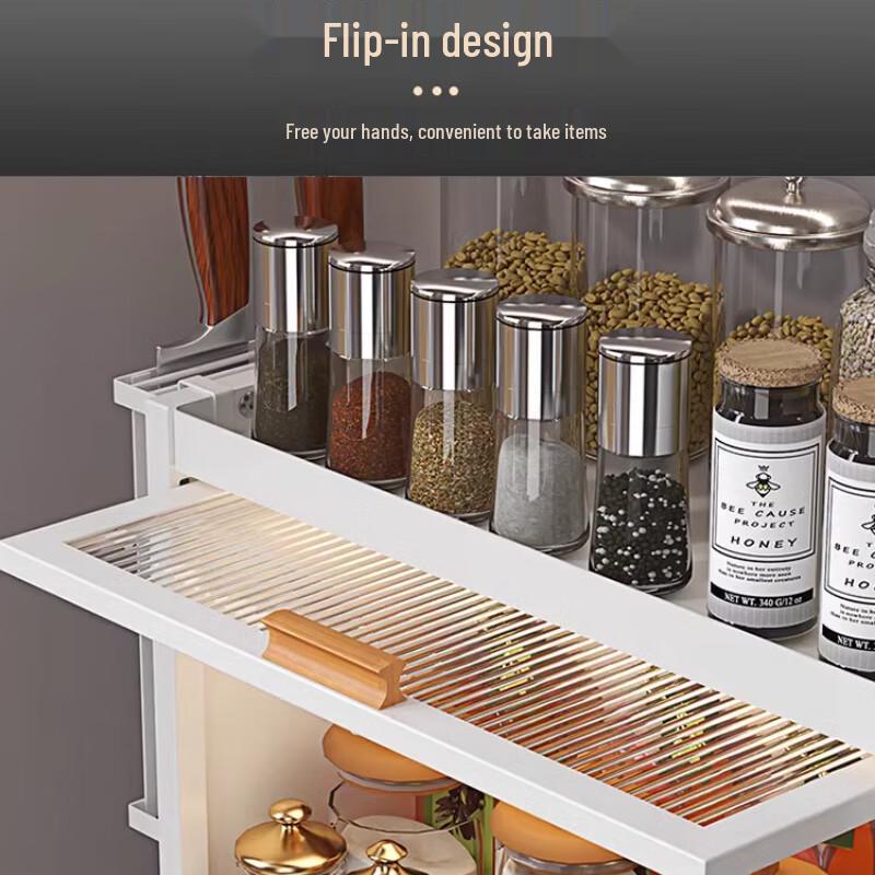 Встроенная кухонная полка для хранения с дверцами и ящиками