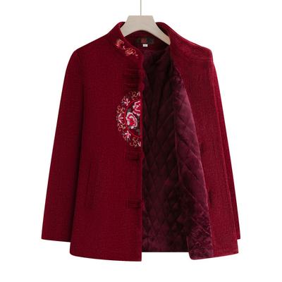 Пальто бабушки Зимы из бархата, утолщенное, имитация, зимнее пальто для пожилых