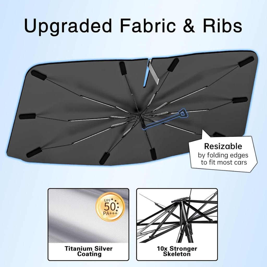 Автомобильный козырек 2024 года для переднего лобового стекла с ручкой против царапин на 360 °, складной солнцезащитный козырек для автомобильного зонта, солнцезащитный козырек для лобового стекла, подходящий для внедорожника седана