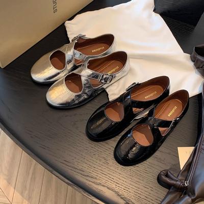 Туфли Мэри Джейн с круглым носком и мягкой подошвой, женские, с перекрещивающимися ремешками, плоские, с закрытым носком, женские