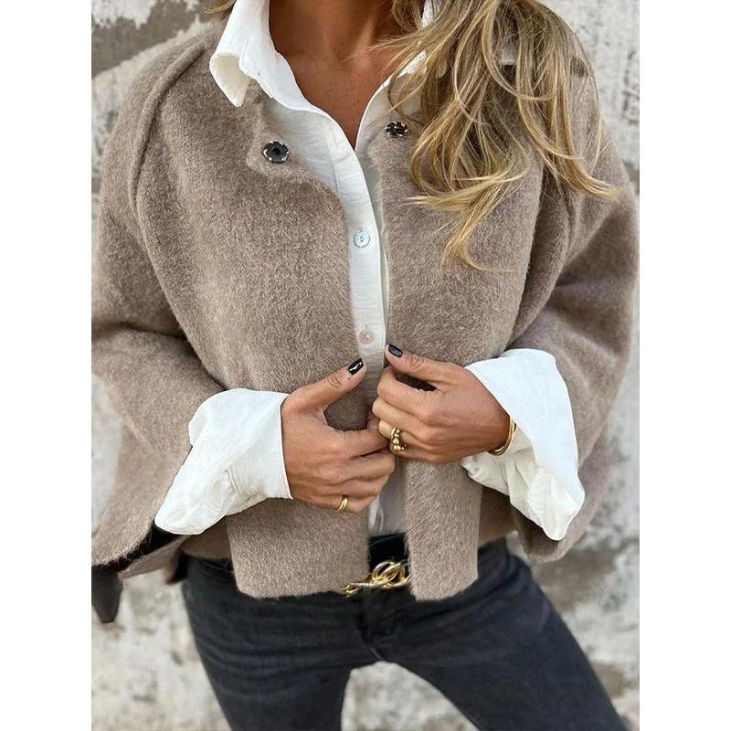 Loose Short Long Sleeve Coat For Autumn Winter