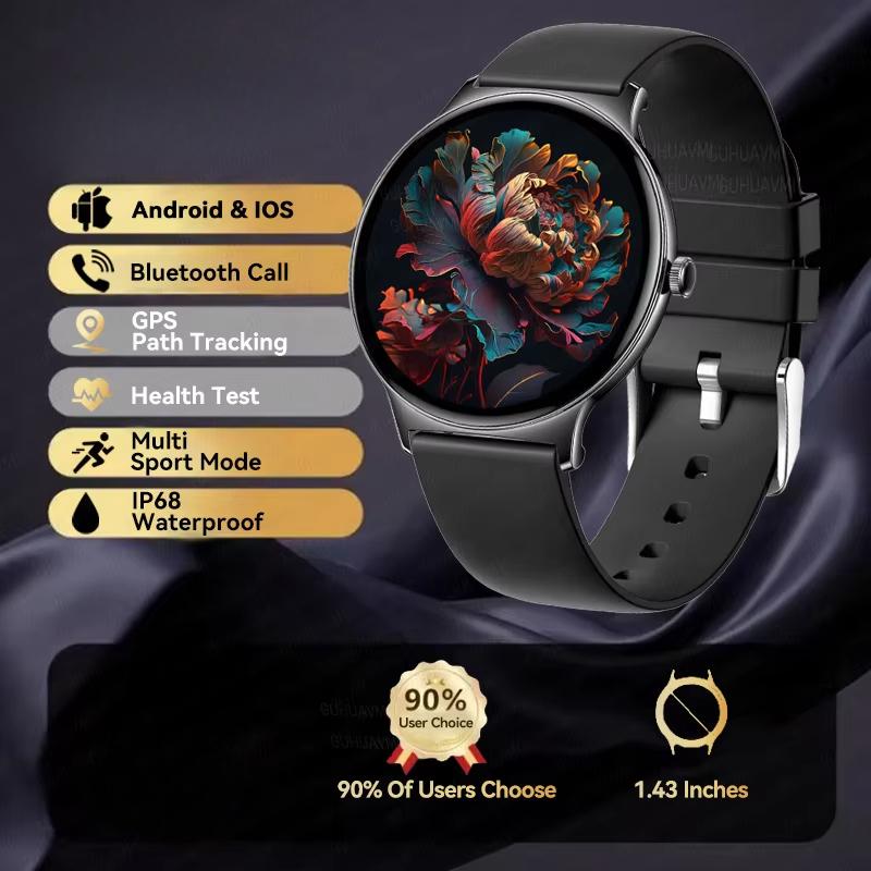 Новые умные часы 2025 года для женщин в подарок 1,43-дюймовый полностью сенсорный экран спортивные фитнес-часы Bluetooth-звонки цифровые умные часы женские