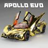 1:Масштаб 24 Модель-игрушка суперкара Apollo Evo Ie Металлический корпус Резиновые шины Распахивающиеся наверх двери-ножницы Миниатюрный автомобиль Настольные украшения